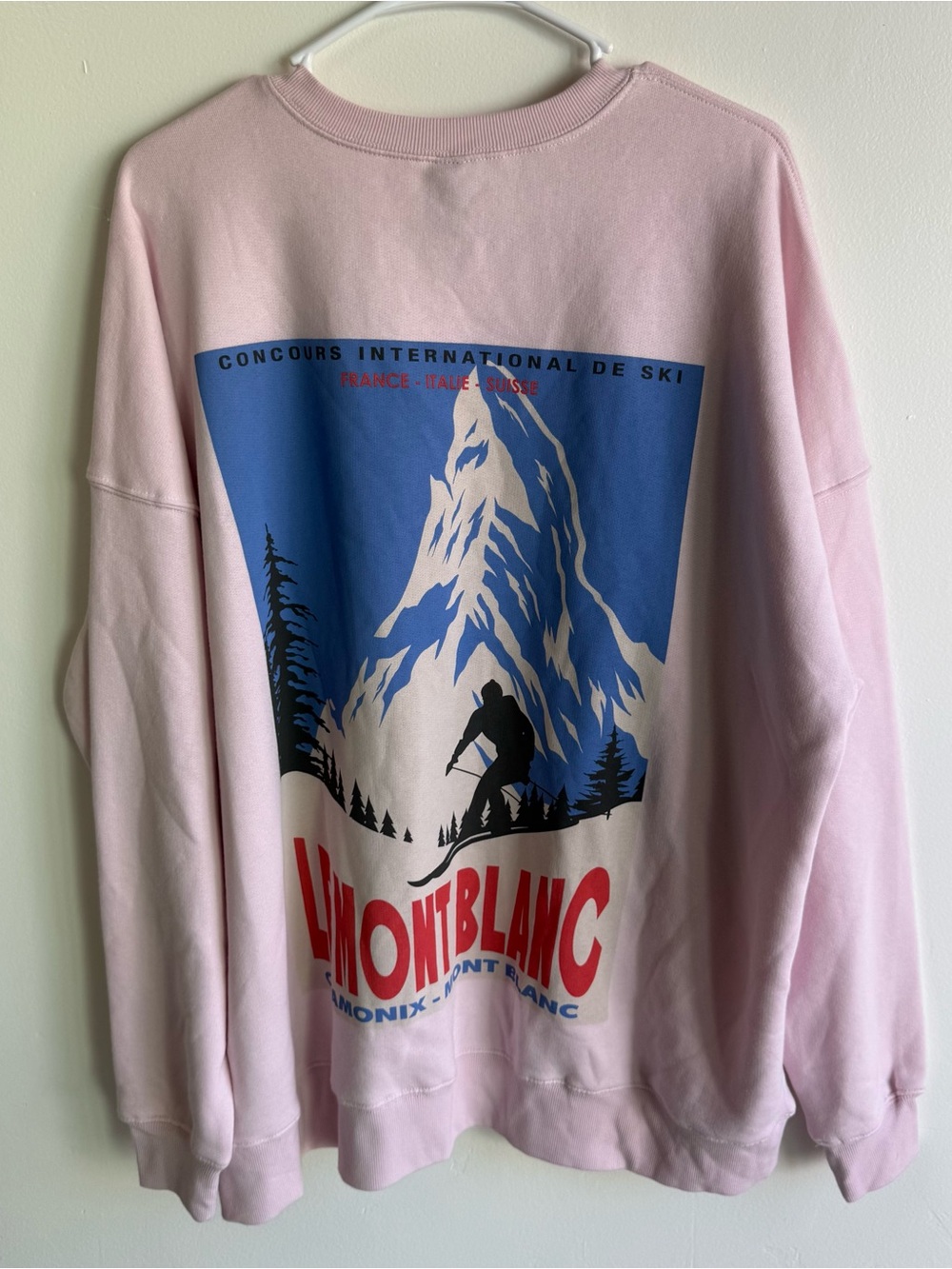 Wild Fable Pink Le Mont Blanc Graphic Fleece-Lined Sweatshirt size XL - Picture 2 of 6